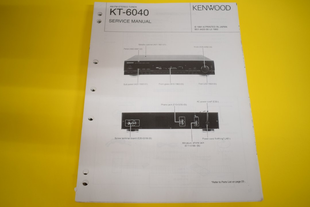 Kenwood KT-6040 Tuner Service Manual