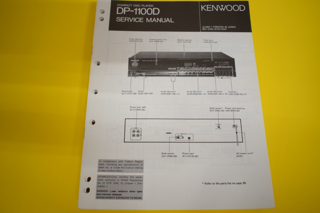 Kenwood DP-1100D CD-Player Service Manual