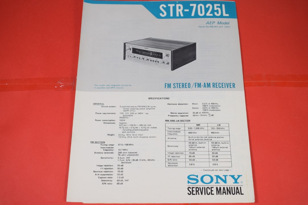 Sony STR-7025L Receiver Service Manual