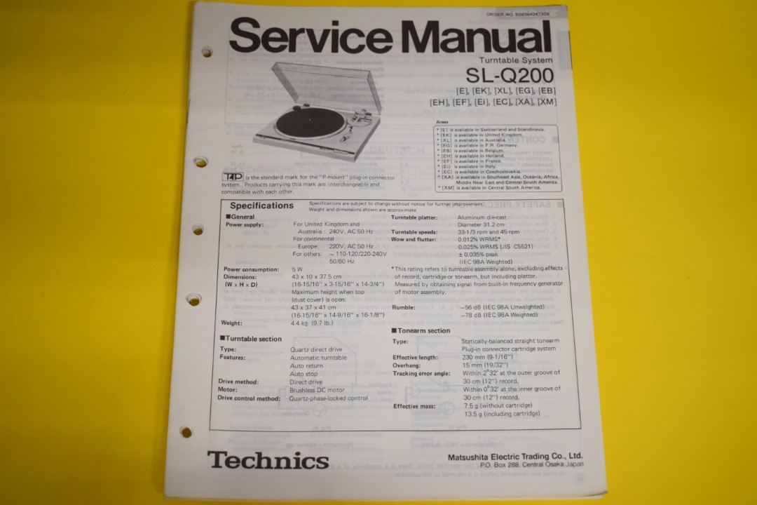 Technics SL-Q200 Turntable Service Manual