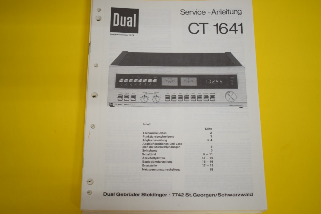 Dual CT 1641 Tuner Service Manual