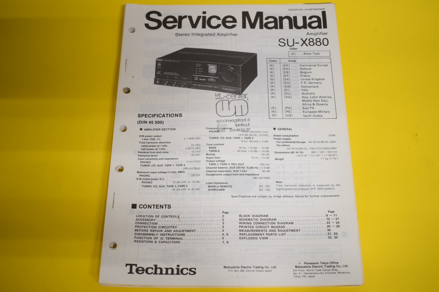 Technics SU-X880 Amplifier Service Manual 