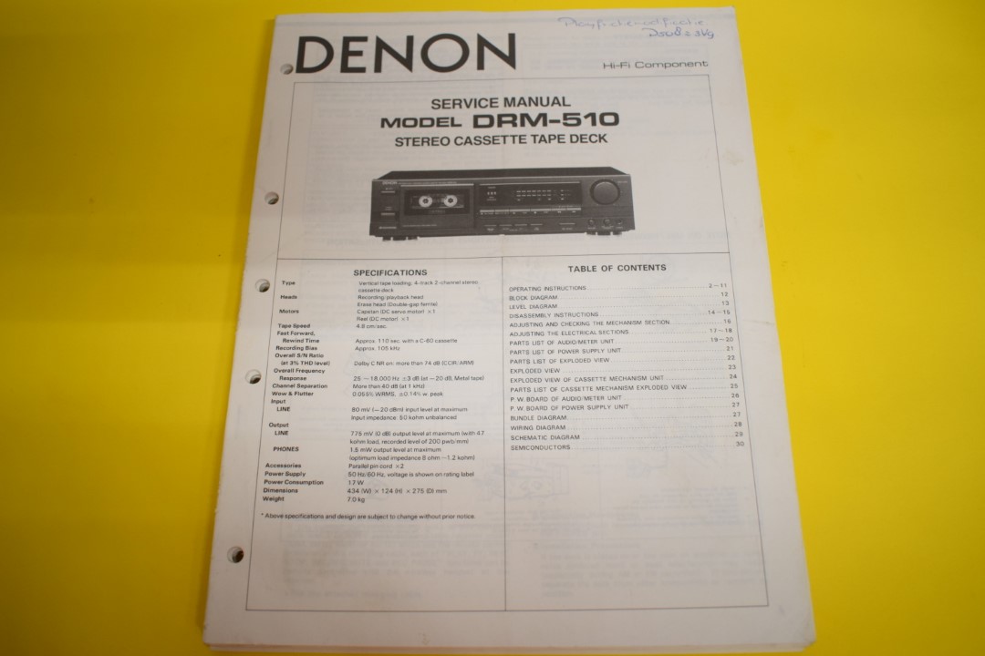 Denon DRM-510 cassettedeck Service Manual