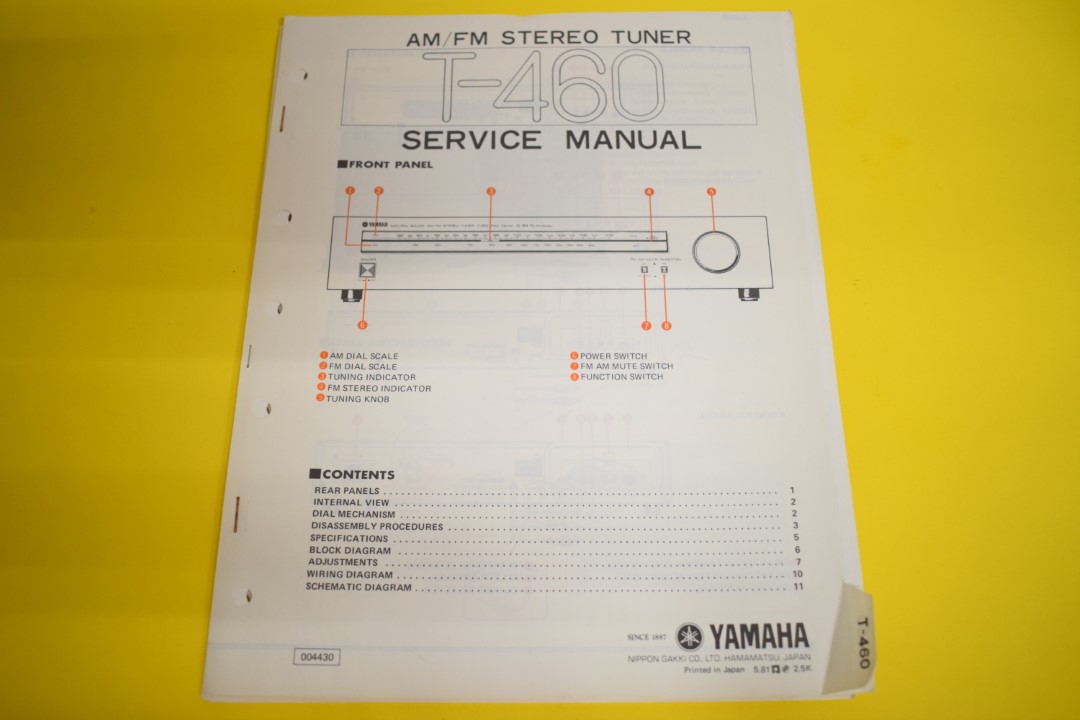 Yamaha T-460 Tuner Service Manual