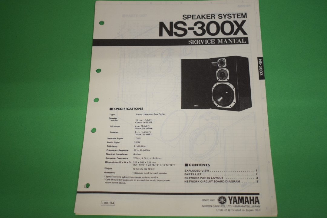 Yamaha NS-300X Speaker System Service Manual