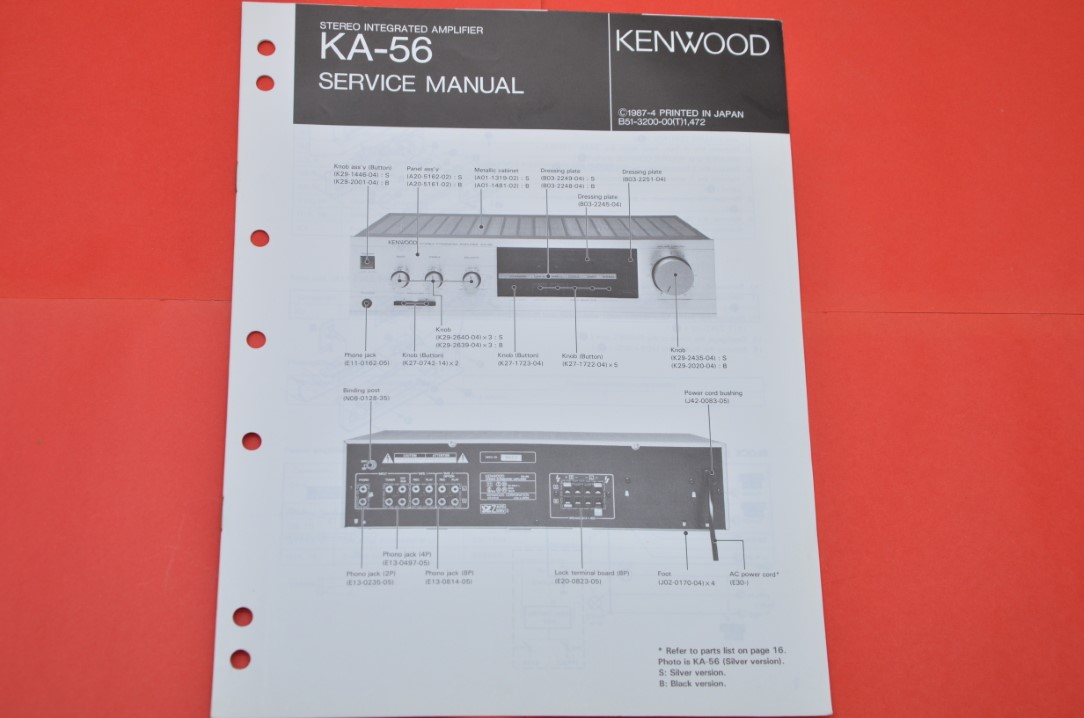 Kenwood KA-56 Amplifier Service Manual