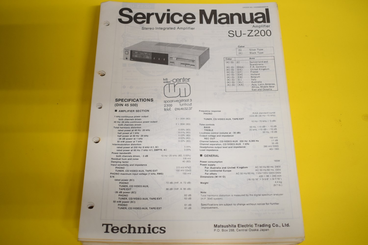 Technics SU-Z200 Amplifier Service Manual 
