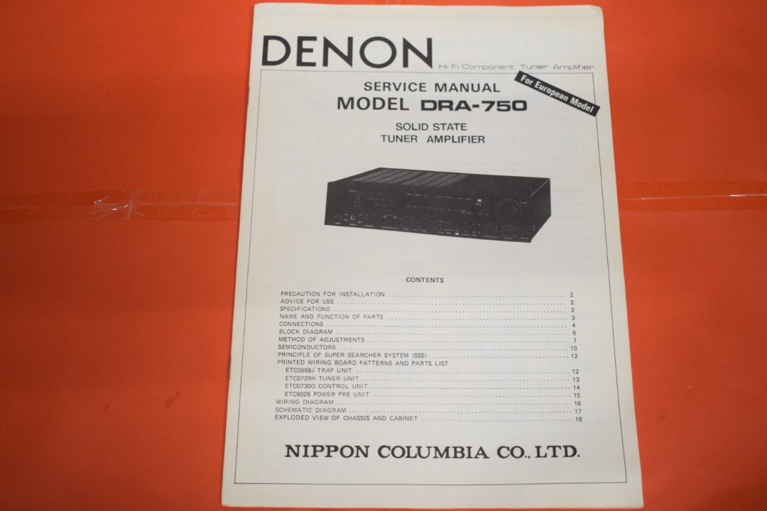 Denon DRA-750 Receiver Service Manual