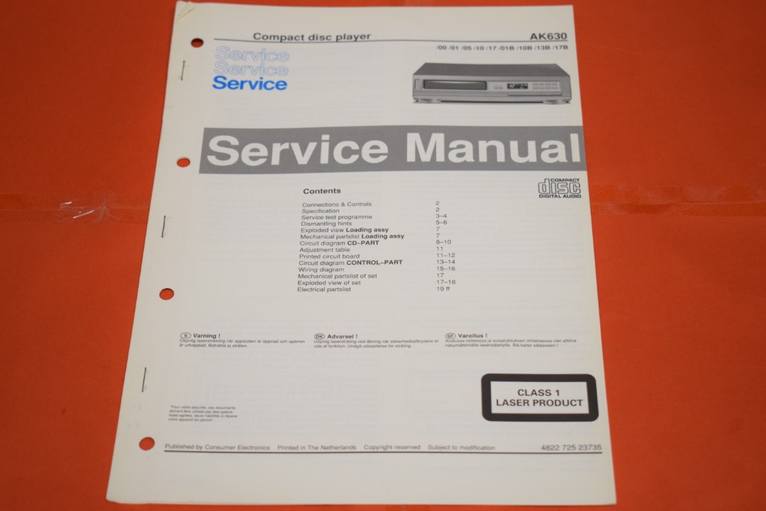 Philips AK-630 CD-Player Service Manual