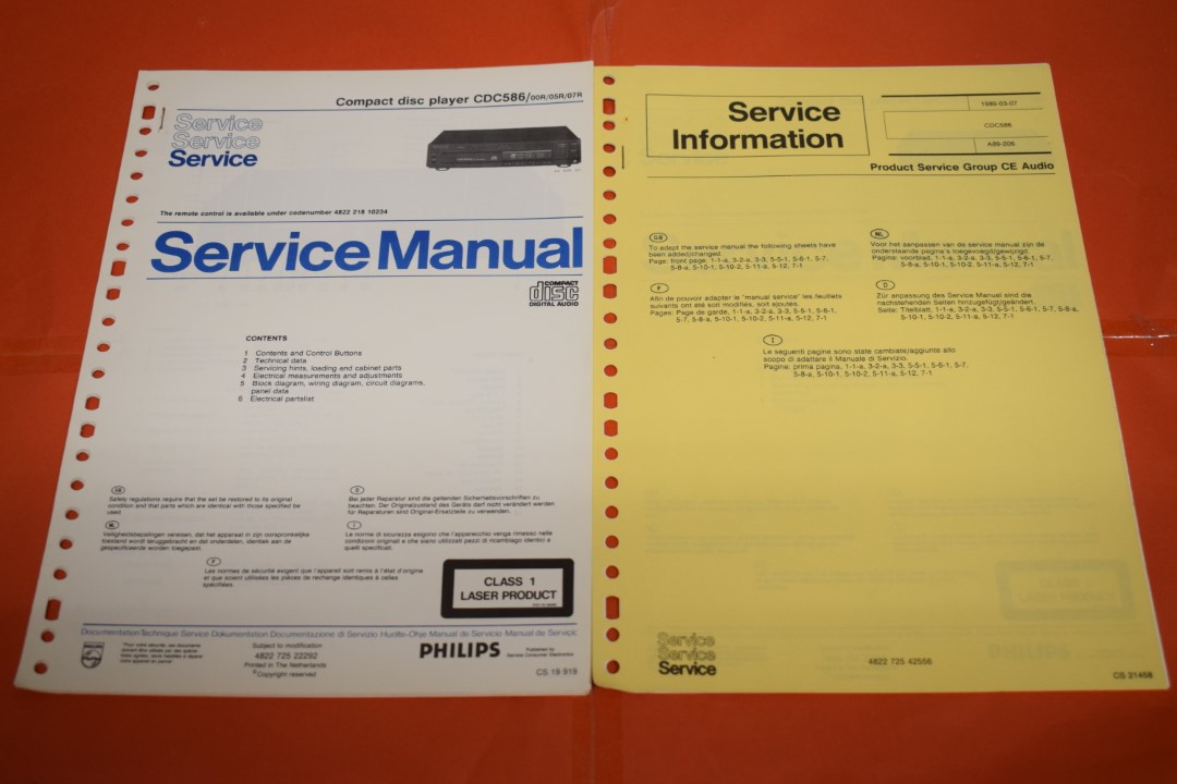 Philips CDC586 CD-Player Service Manual