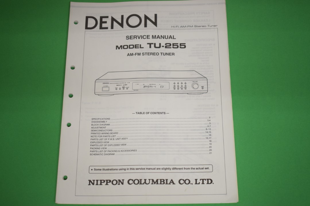 Denon TU-255 AM/FM Stereo Tuner Service Manual
