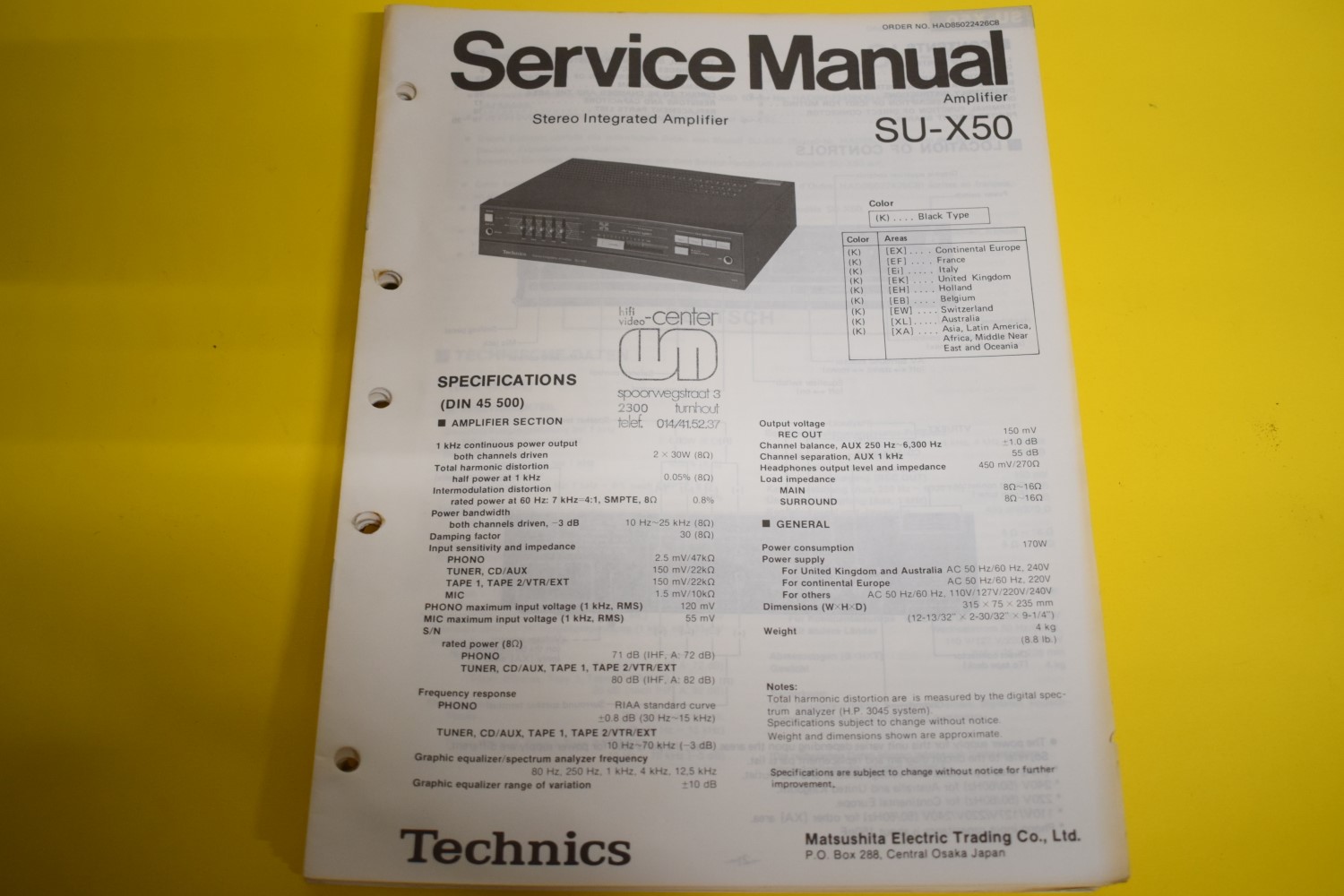 Technics SU-X50 Amplifier Service Manual 