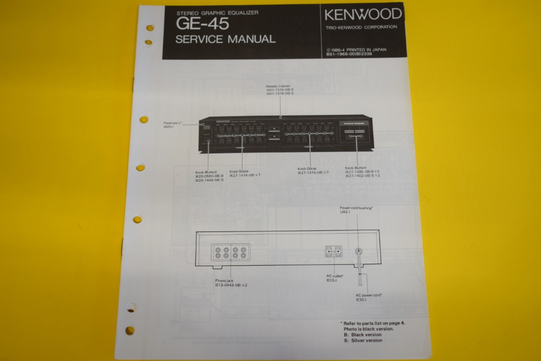 Kenwood GE-45 Equalizer Service Manual