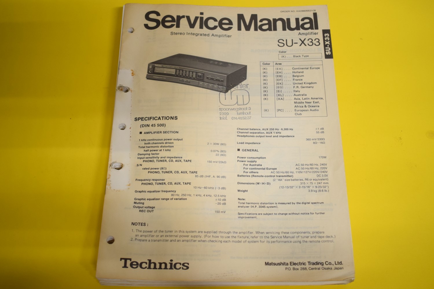 Technics SU-X33 Amplifier Service Manual 