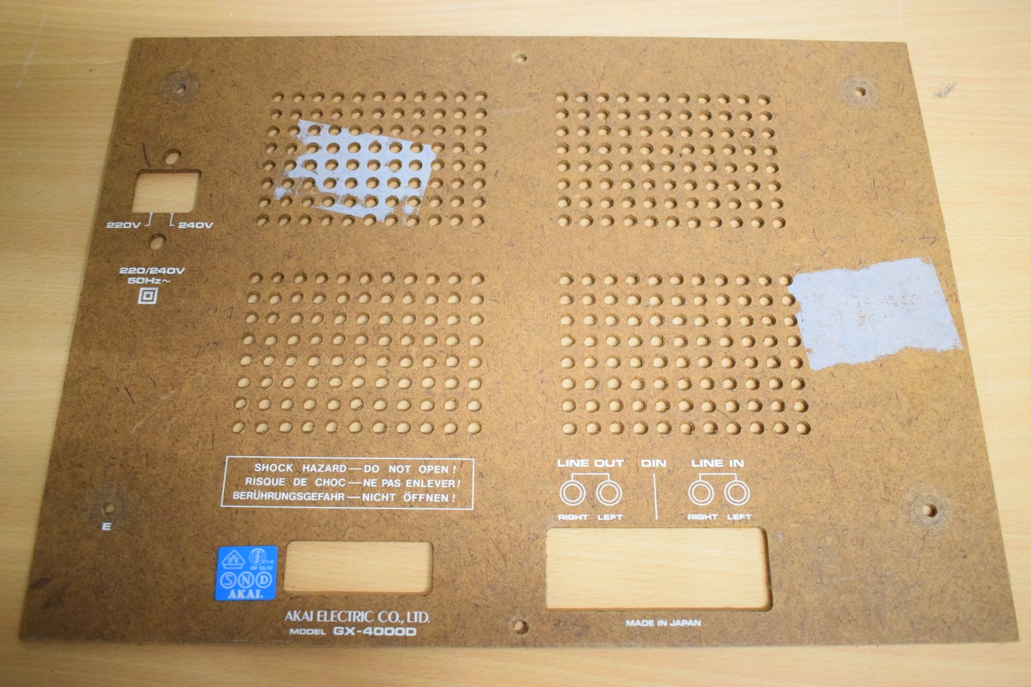Akai GX-4000D Tape Recorder – Back Panel / Plate part