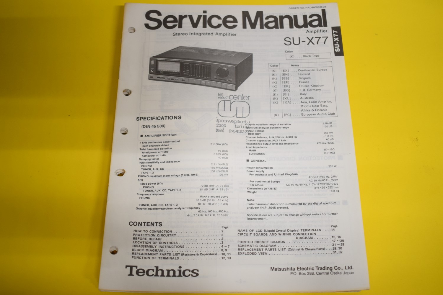 Technics SU-X77 Amplifier Service Manual 
