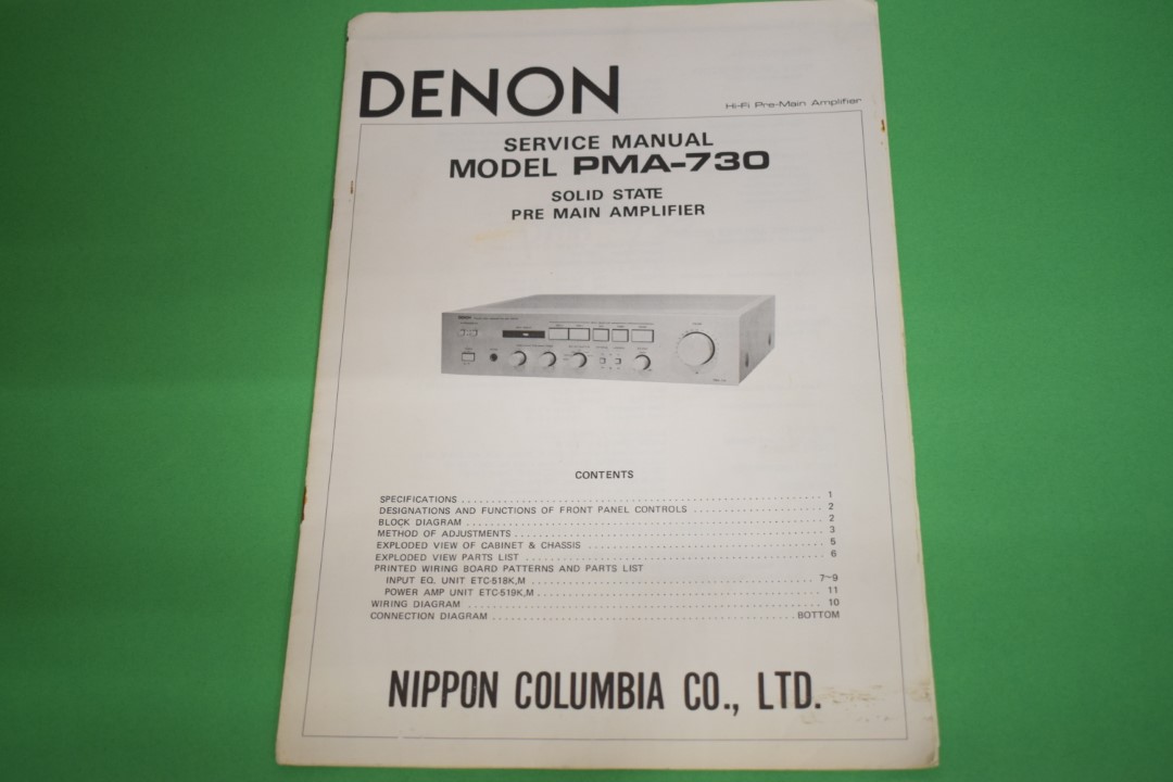 Denon PMA-730 Preamplifier Service Manual