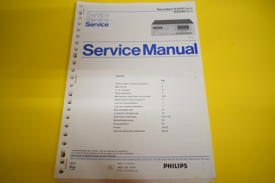 Philips N5541 / N5546 cassettedeck Service Manual