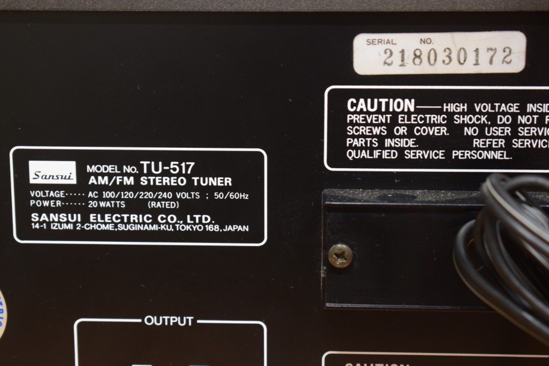 Sansui AU-517 Amplifier / TU-517 Tuner, including instruction manuals
