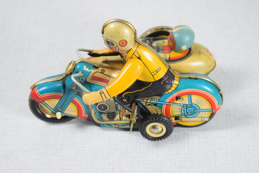 Tin Toy: Motorcycle with Trailer